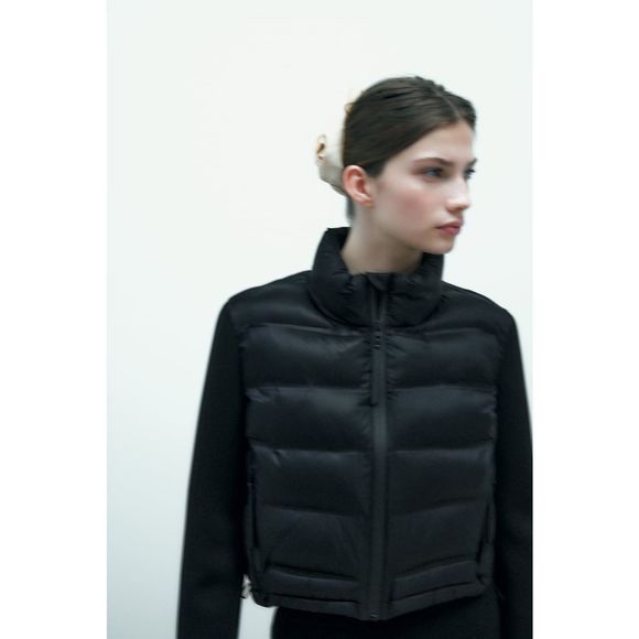 Zara Combination Puffer Jacket - Small / Black - Picture 6 of 16